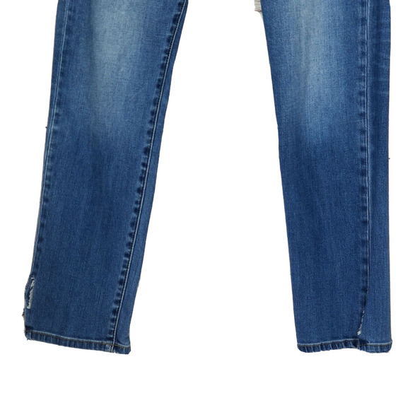 Uniqlo Womens Jeans Size 26 Skinny Side Hem Slits High Waist Light Wash Stretch - Picture 7 of 12